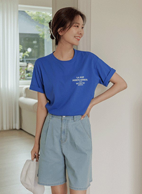 レタリングプリント半袖Tシャツ 韓国