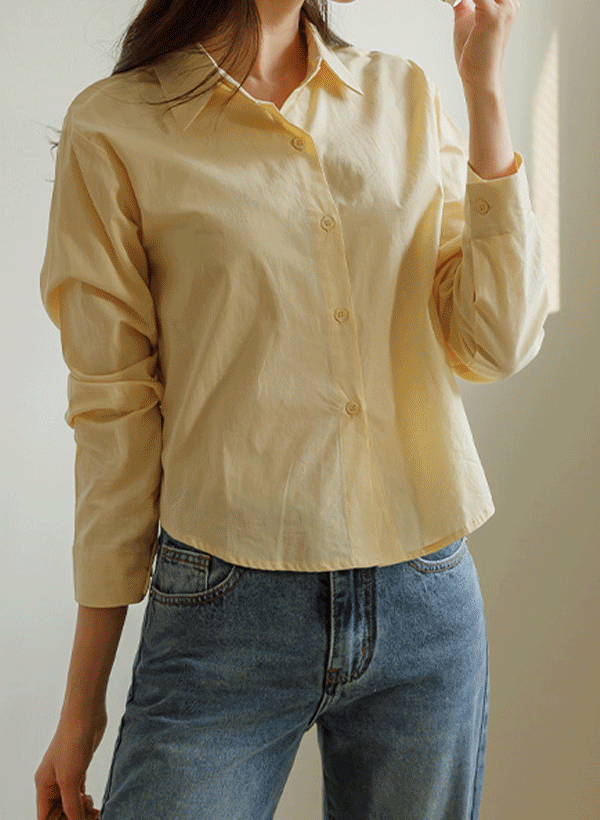 ニーロン簡単 綿 襟シャツ(短い/長い) 韓国